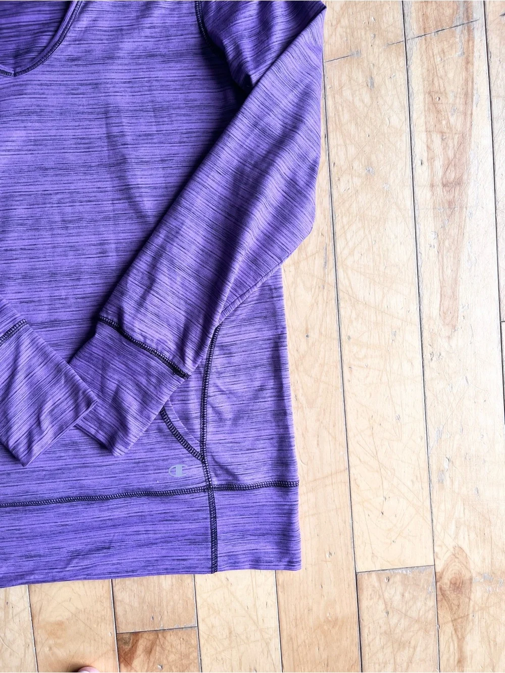 Champion Purple Long Sleeve Lightweight Hooded Performance Top Size Medium - Picture 2 of 7